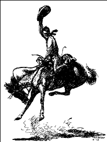 Illustration of a bronco buster
