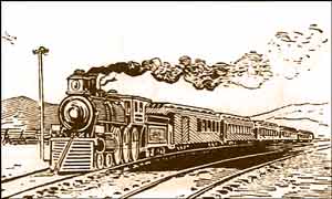 Drawing of a steam locomotive
